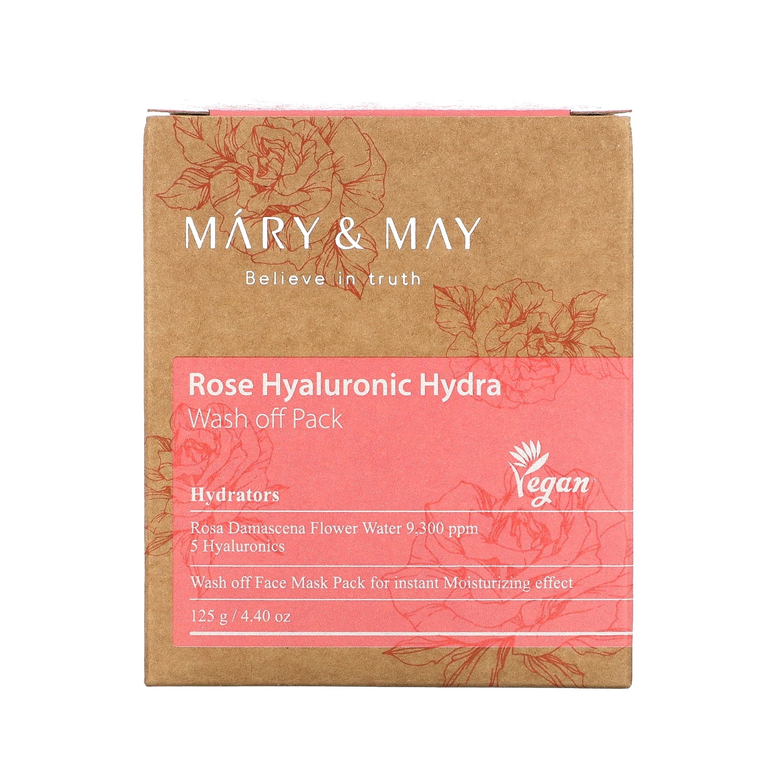 Mary & May Rose Hyaluronic Hydra, Wash Off Pack, 4.4 oz (125 g)