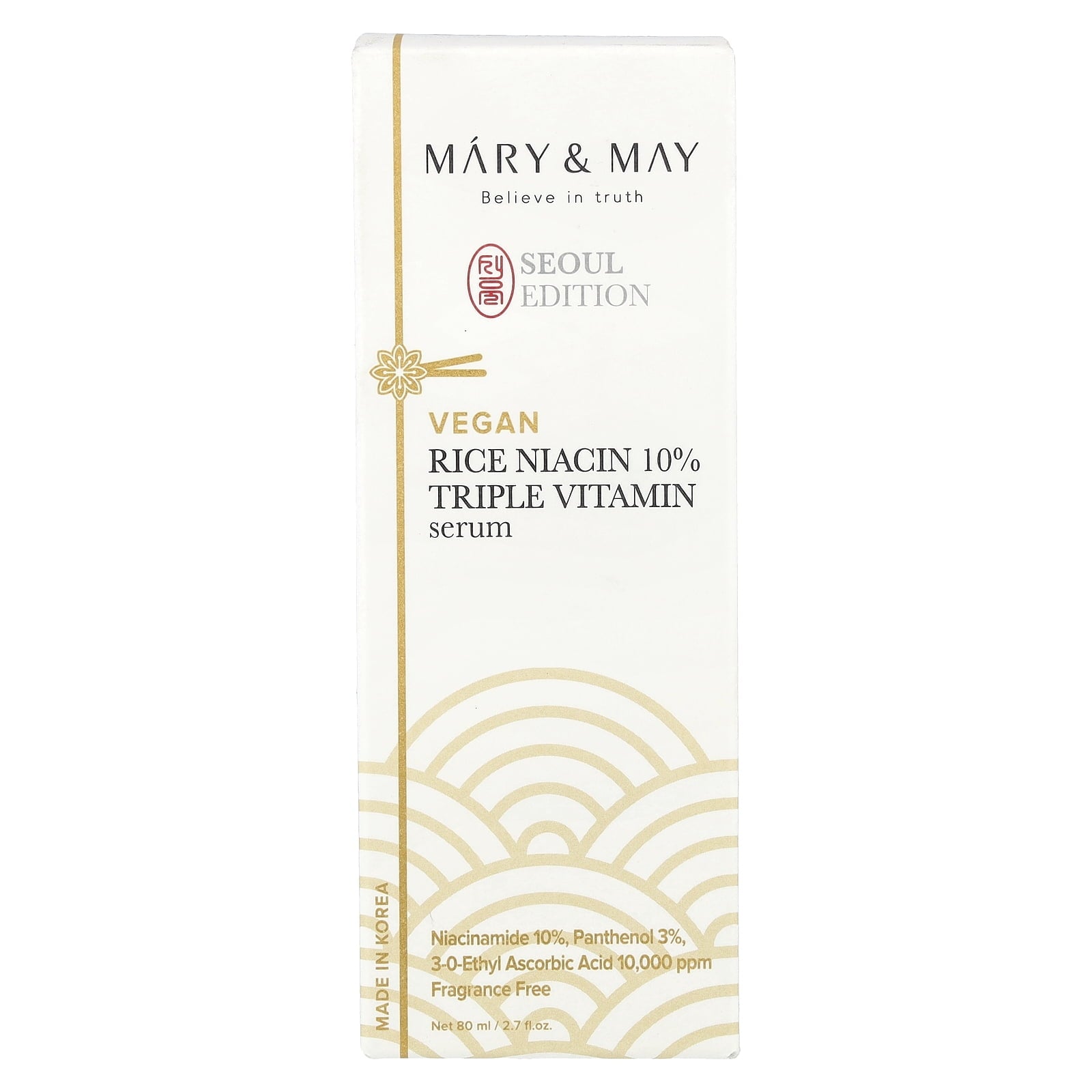 Mary & May Seoul Edition, Rice Niacin 10% Triple Vitamin Serum, 2.7 fl oz (80 ml)