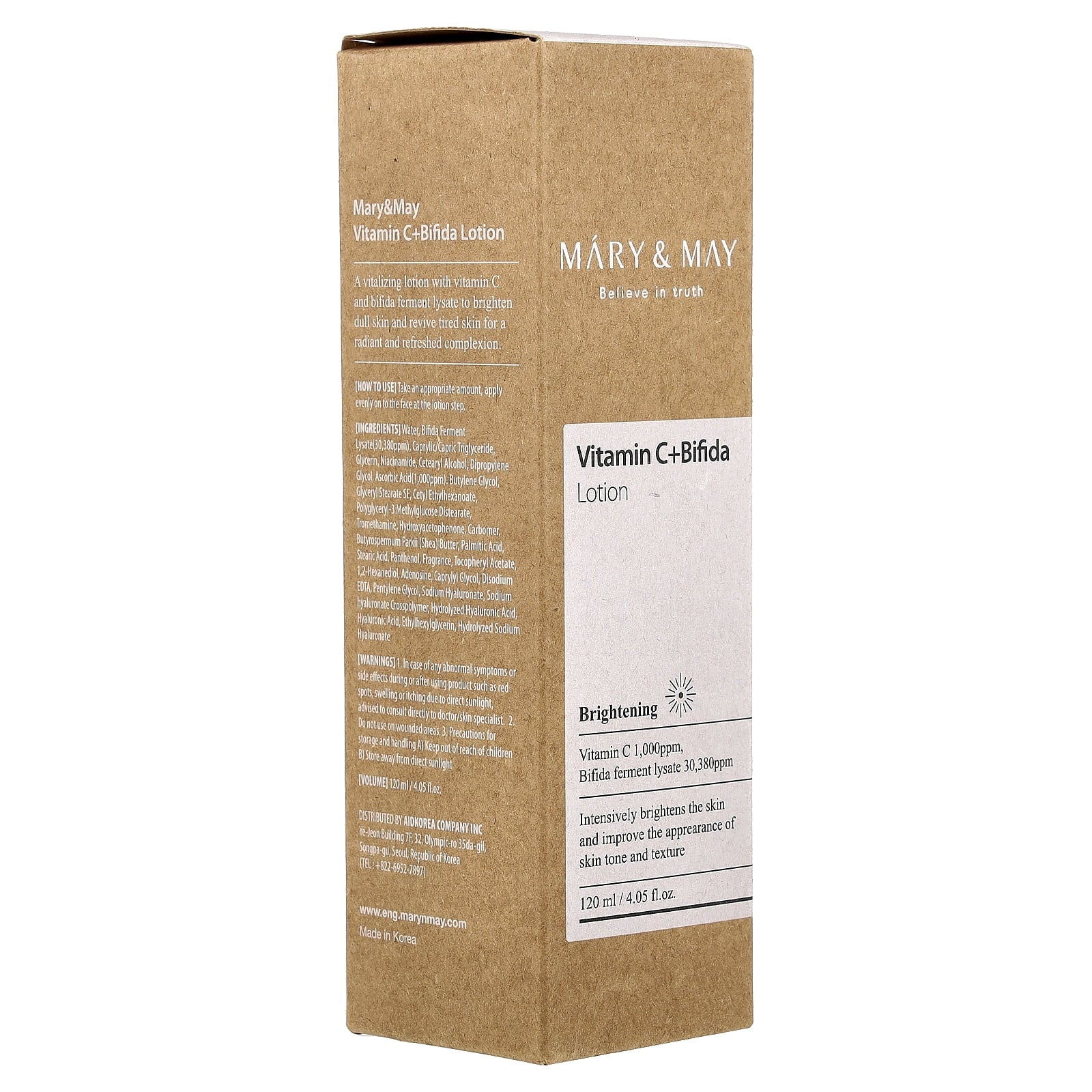 Mary & May Vitamin C + Bifida, Lotion, 4.05 fl oz (120 ml)